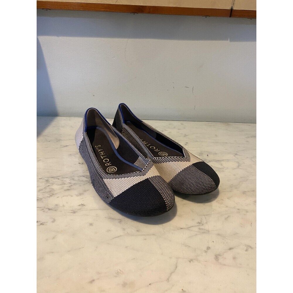 Rothy's The Flat Shoes Womens Size 6.5 Multicolor Knit Ballet Flats Washable